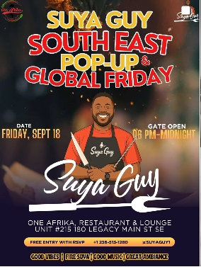 Suya and grilled favourites cooking over open flame at OneAfrika