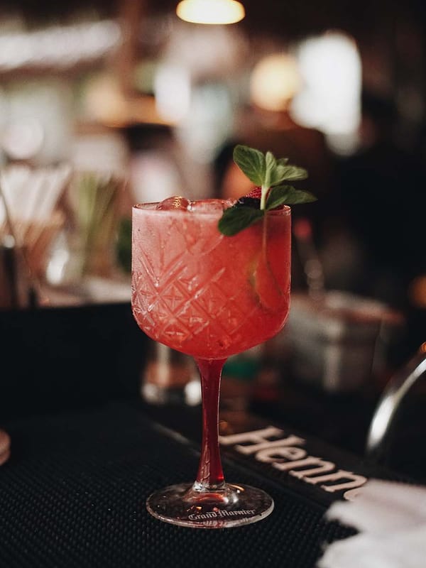 A garnished celebration cocktail on the OneAfrika bar
